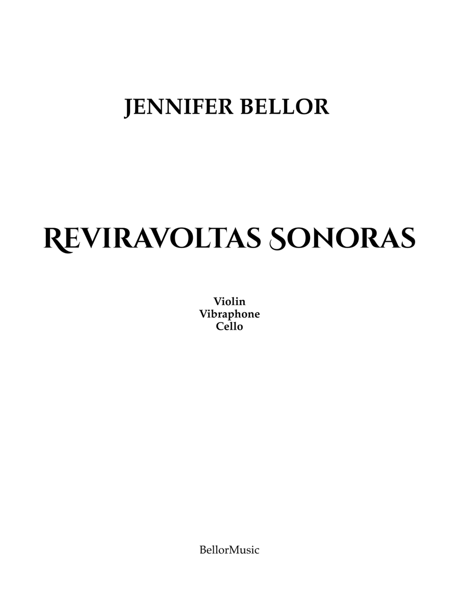 Reviravoltas Sonoras - violin, vibraphone, and cello Small Ensemble scores gallery preview page 2