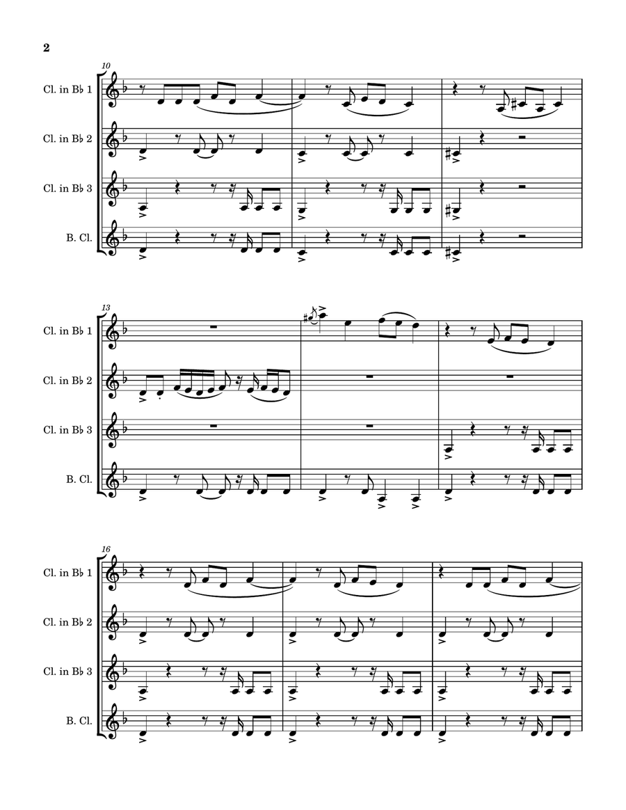 Toxic Clarinet Quartet scores gallery preview page 2