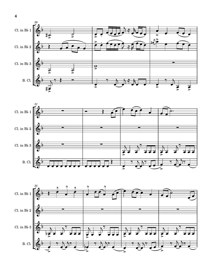 Toxic Clarinet Quartet scores gallery preview page 4