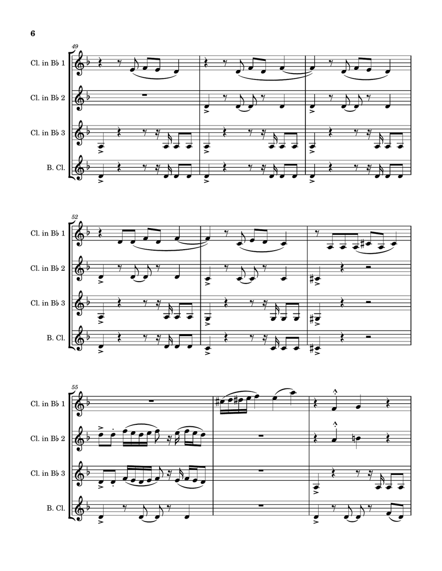 Toxic Clarinet Quartet scores gallery preview page 6