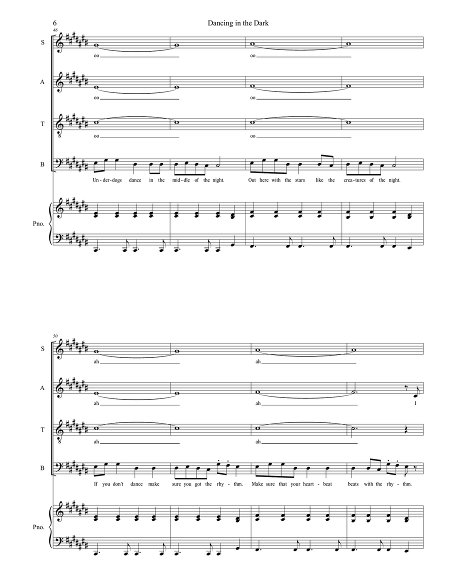 Dancing In The Dark Dancing In The Dark 4-Part scores gallery preview page 6