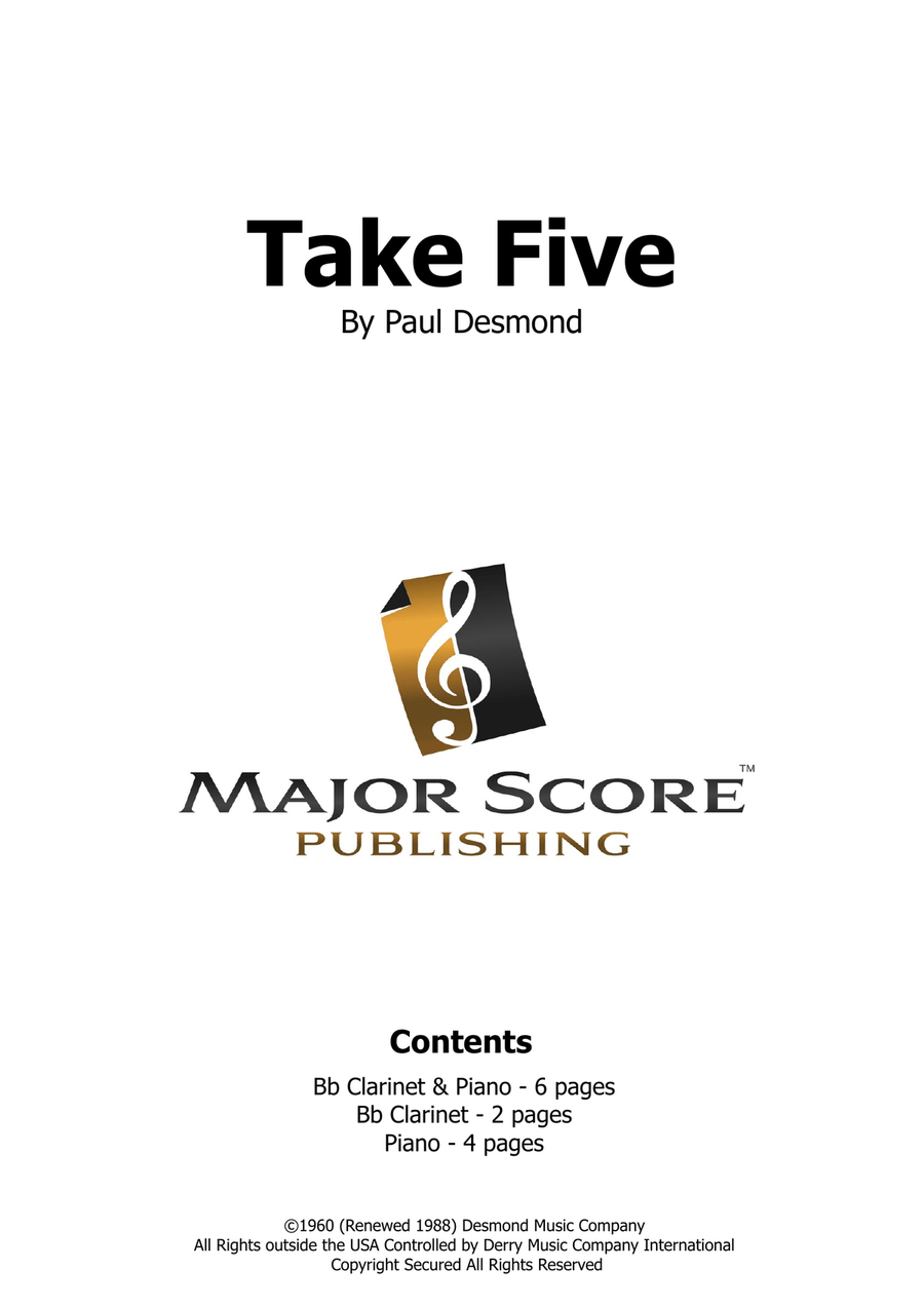 Take Five B-Flat Clarinet scores gallery preview page 1