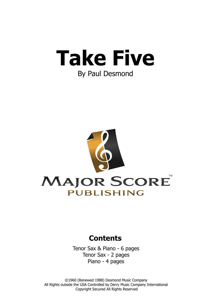 Take Five Tenor Saxophone scores gallery preview page 1
