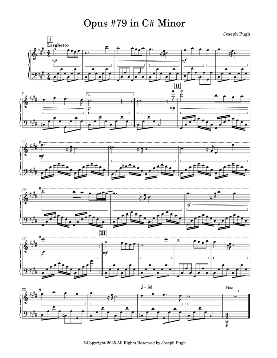 Opus #79 In C# Minor Opus #79 In C# Minor Chamber Music scores gallery preview page 1