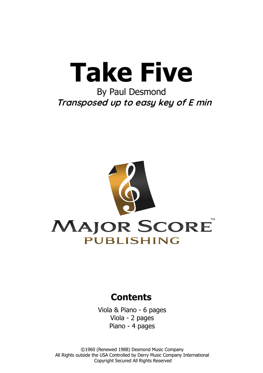 Take Five Viola scores gallery preview page 1