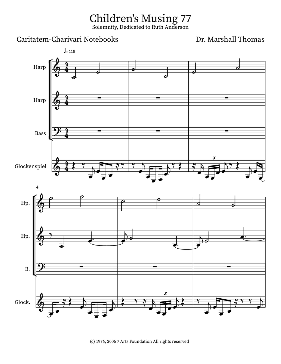 Children's Musing 77 Children's Musing 77 Small Ensemble scores gallery preview page 1