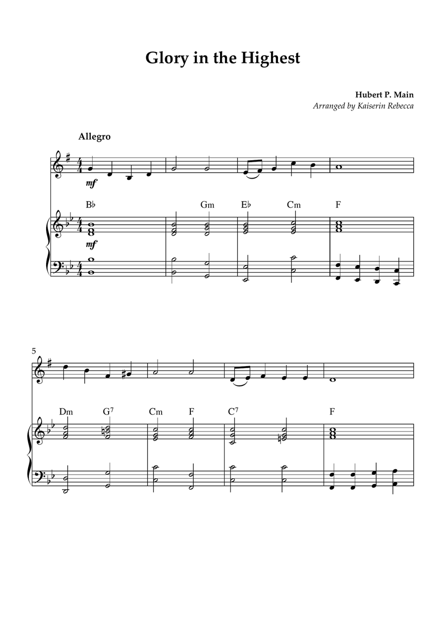 Glory in the Highest Glory in the Highest Alto Saxophone scores gallery preview page 1