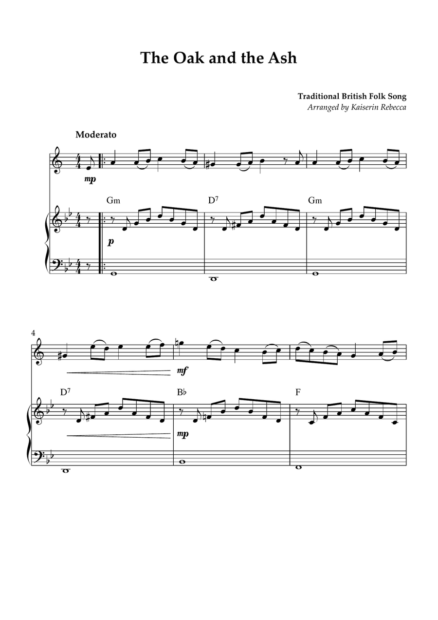 The Oak and the Ash The Oak and the Ash Tenor Saxophone scores gallery preview page 1