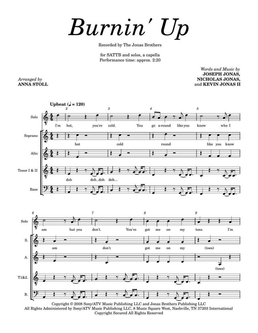 Burnin' Up Burnin' Up Divisi scores gallery preview page 1