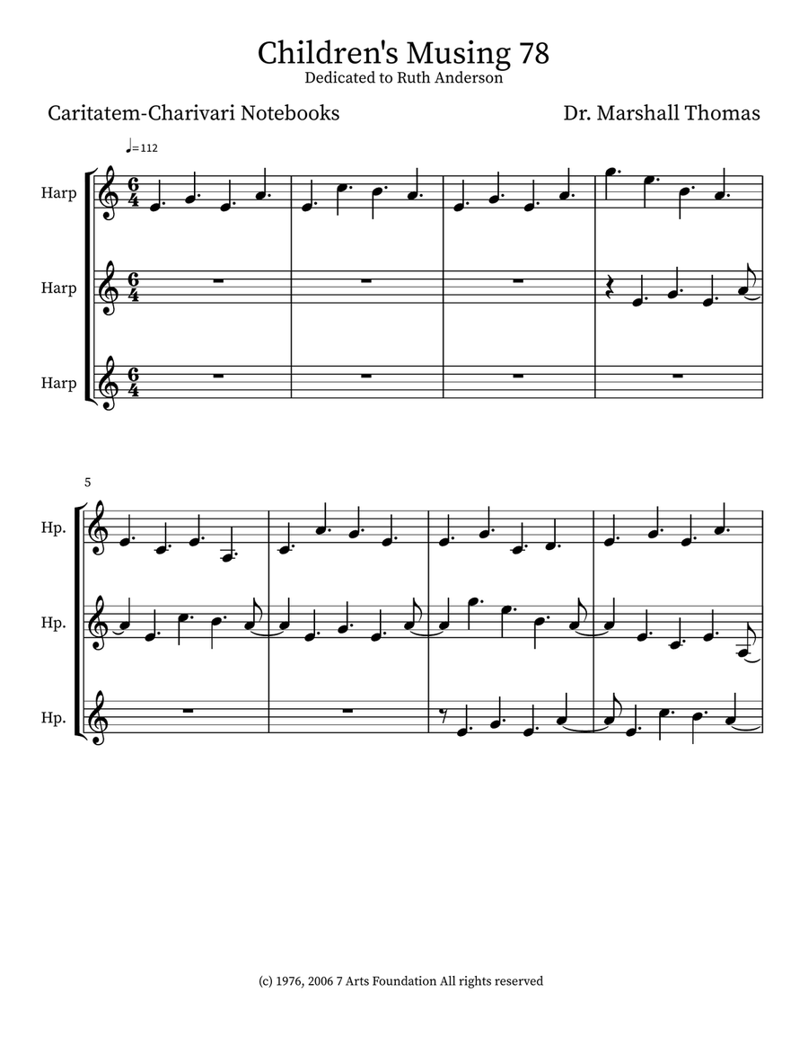 Children's Musing 78 Children's Musing 78 Small Ensemble scores gallery preview page 1