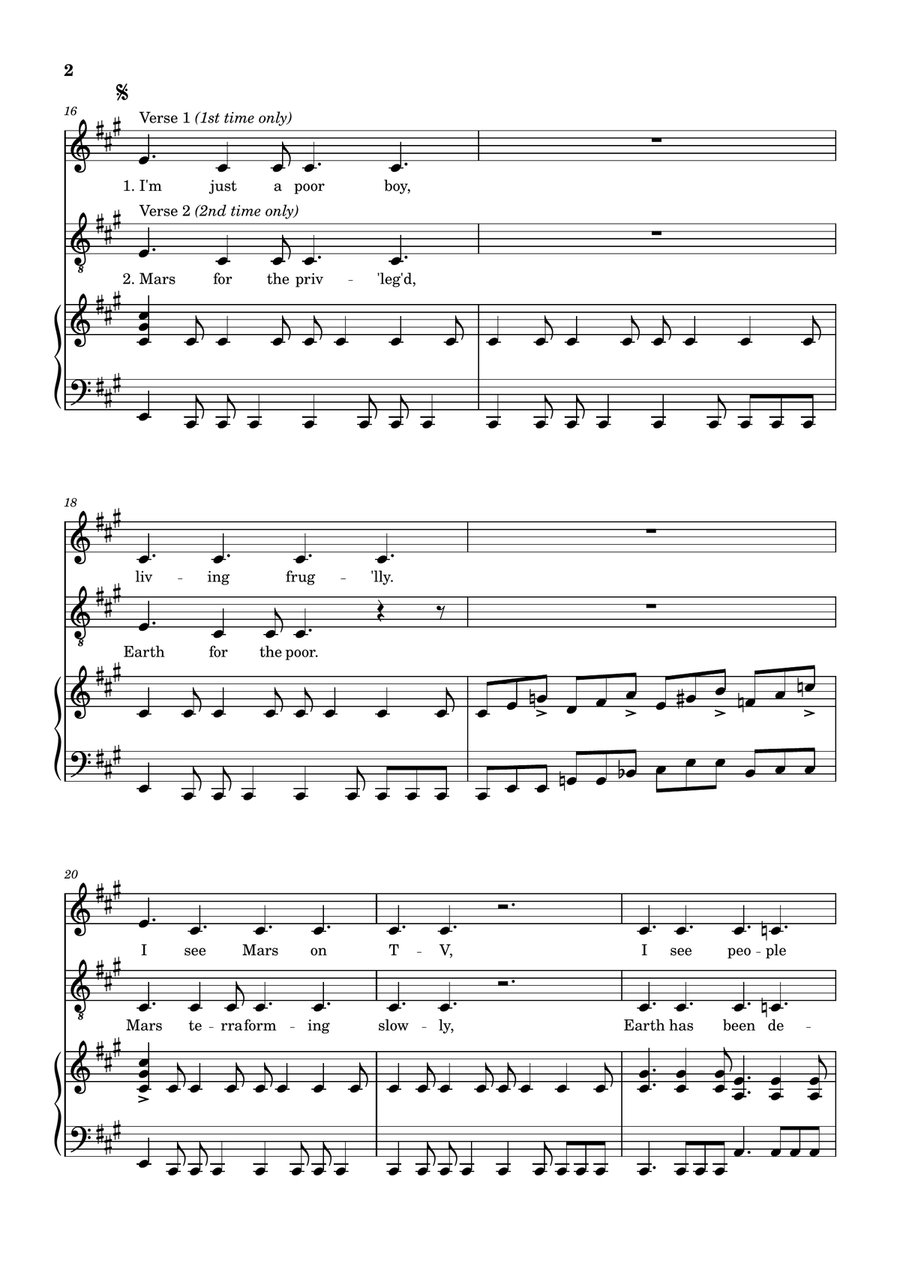 Mars For The Rich Piano, Vocal scores gallery preview page 2