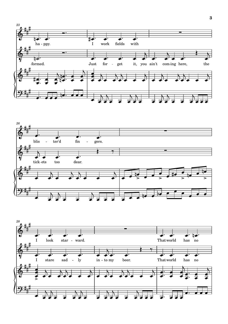 Mars For The Rich Piano, Vocal scores gallery preview page 3