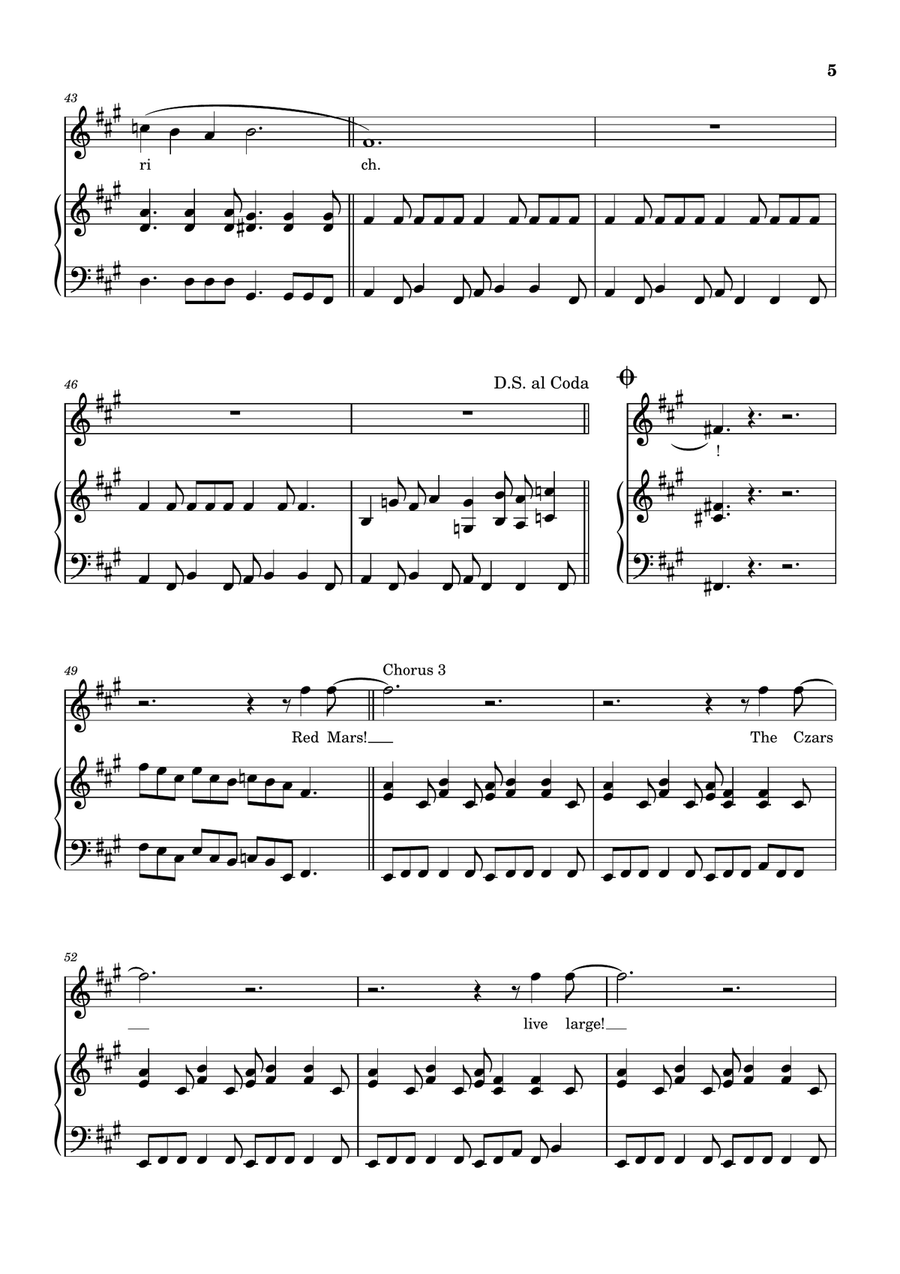 Mars For The Rich Piano, Vocal scores gallery preview page 5