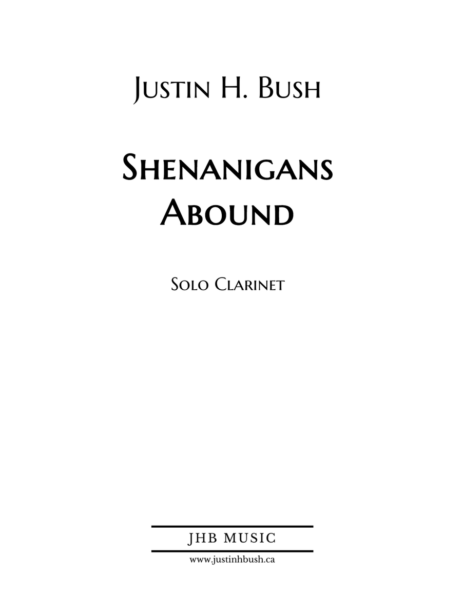Shenanigans Abound for Solo Clarinet B-Flat Clarinet scores gallery preview page 1
