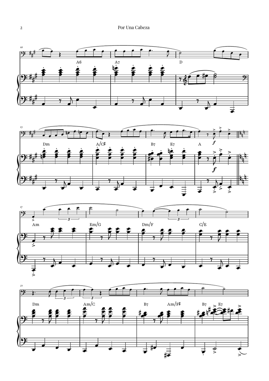 Por Una Cabeza | Timeless Tango Masterpiece Piano scores gallery preview page 2