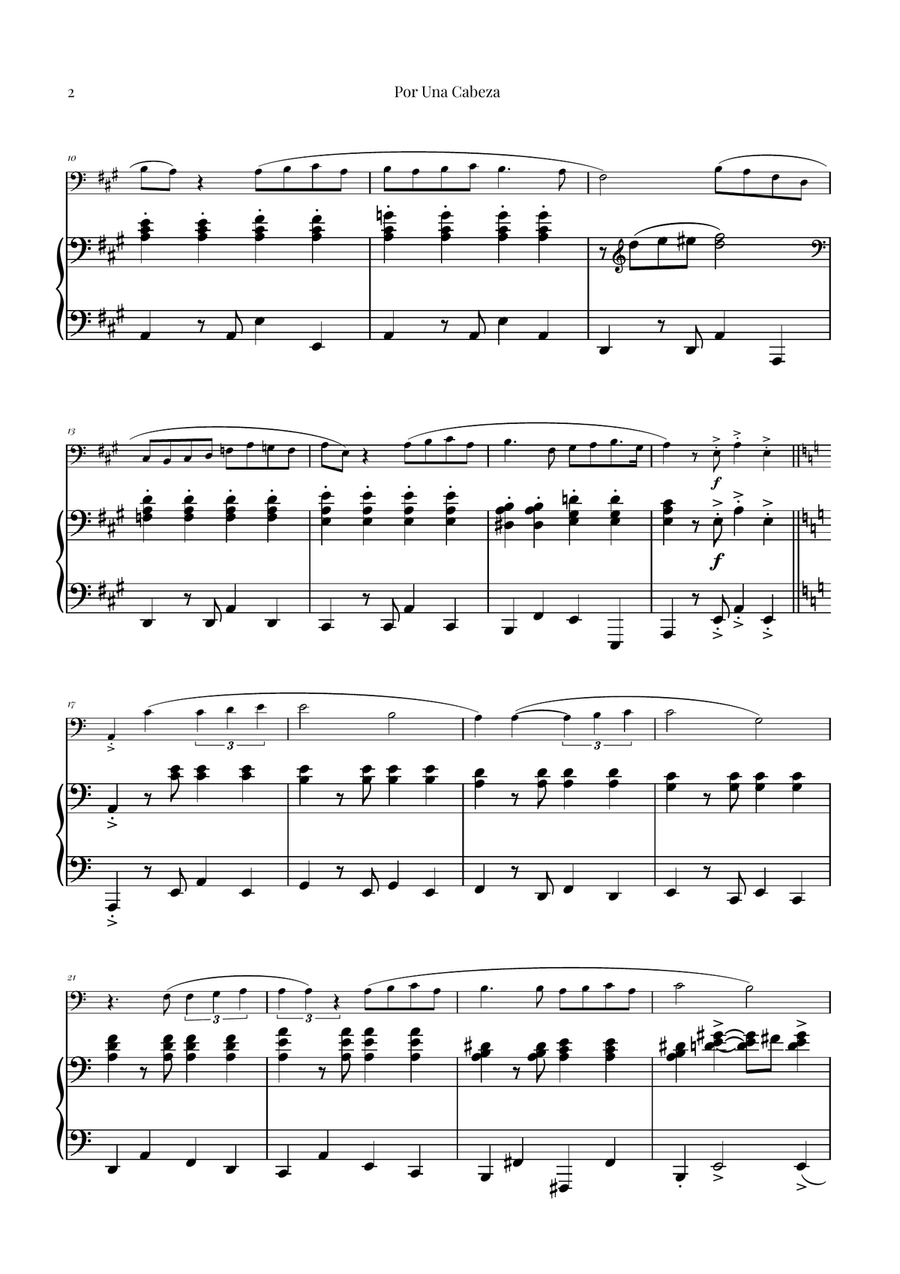 Por Una Cabeza | Timeless Tango Masterpiece Piano scores gallery preview page 2