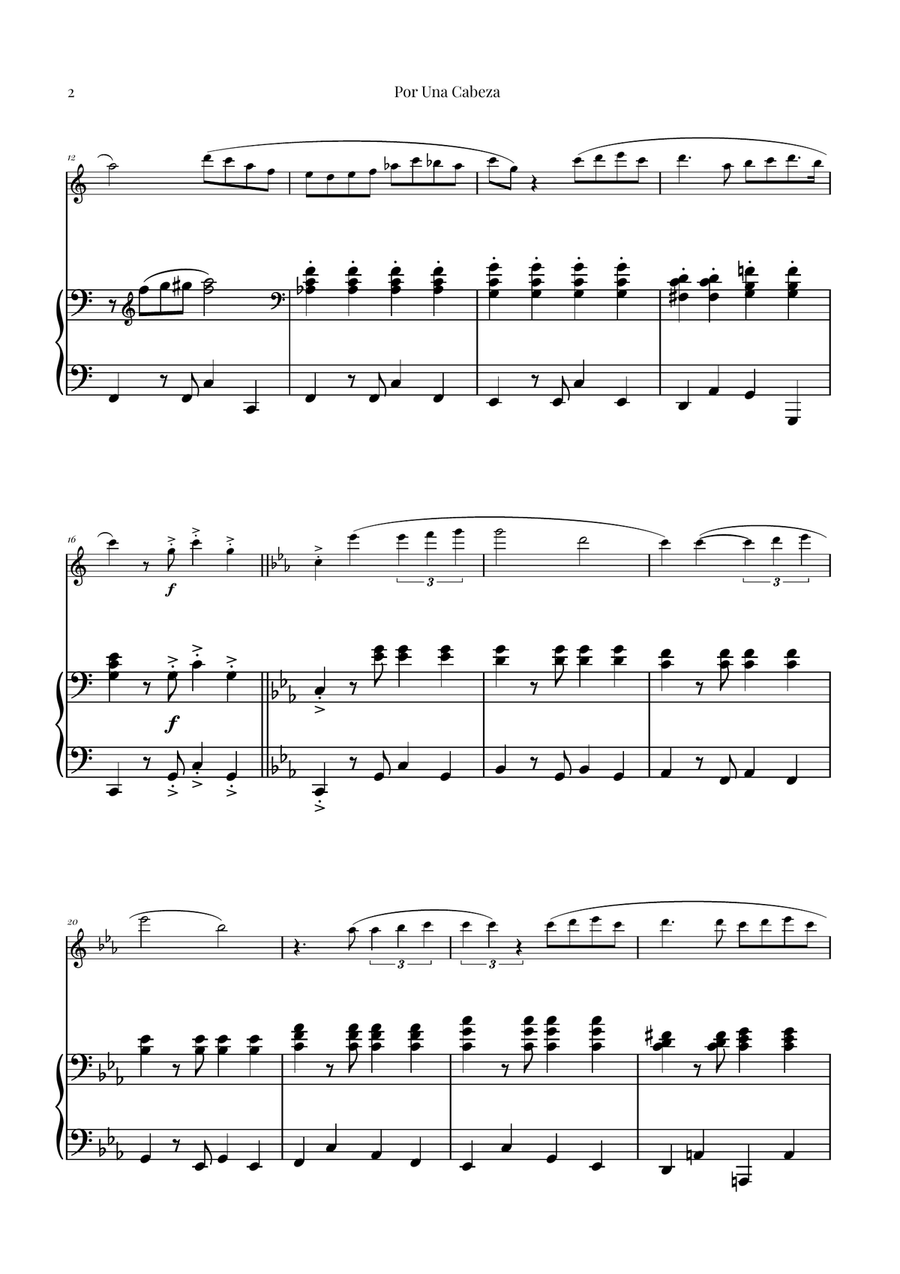 Por Una Cabeza | Timeless Tango Masterpiece Flute Solo scores gallery preview page 2