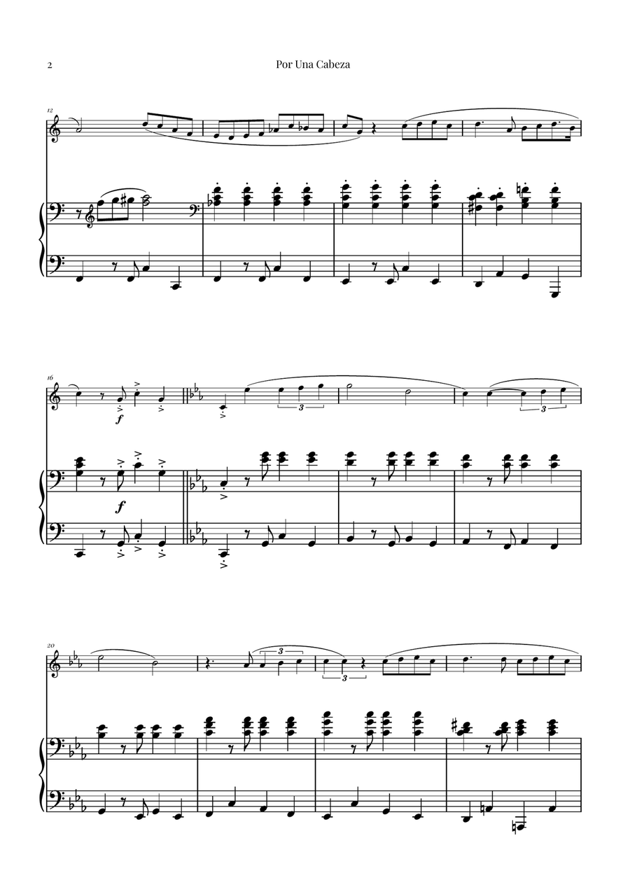 Por Una Cabeza | Timeless Tango Masterpiece Piano scores gallery preview page 2