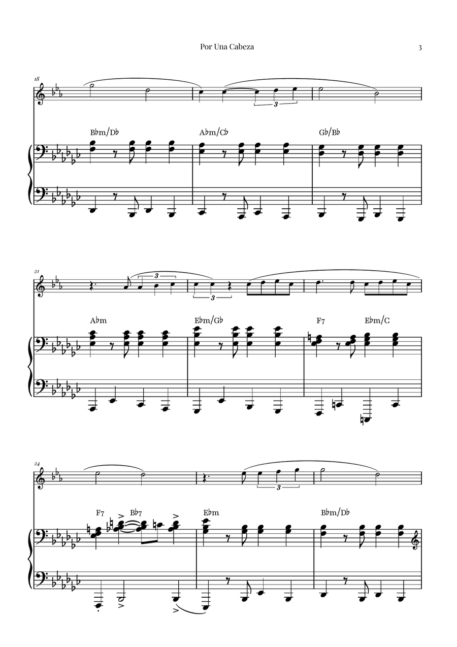 Por Una Cabeza | Timeless Tango Masterpiece Alto Saxophone scores gallery preview page 3