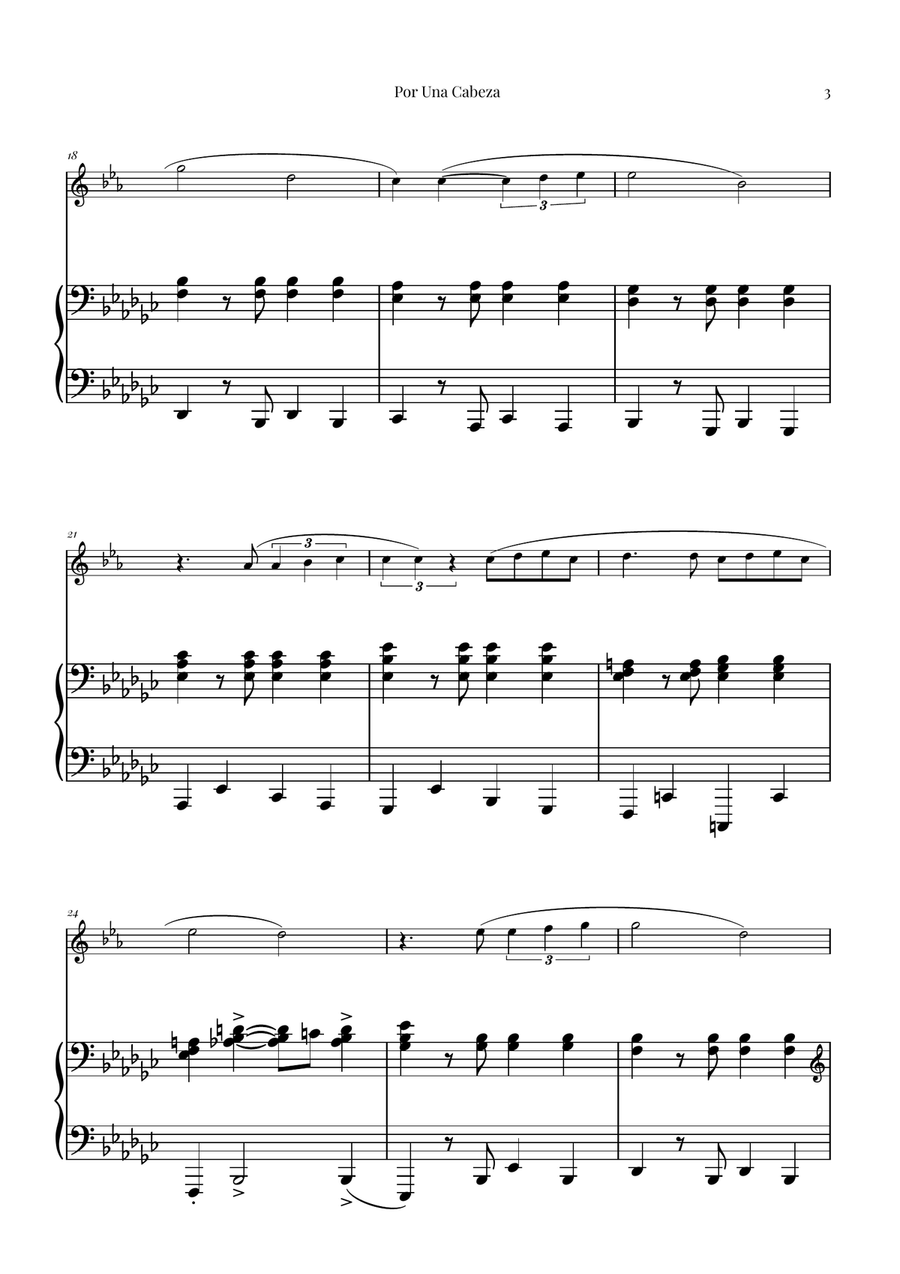 Por Una Cabeza | Timeless Tango Masterpiece Alto Saxophone scores gallery preview page 3