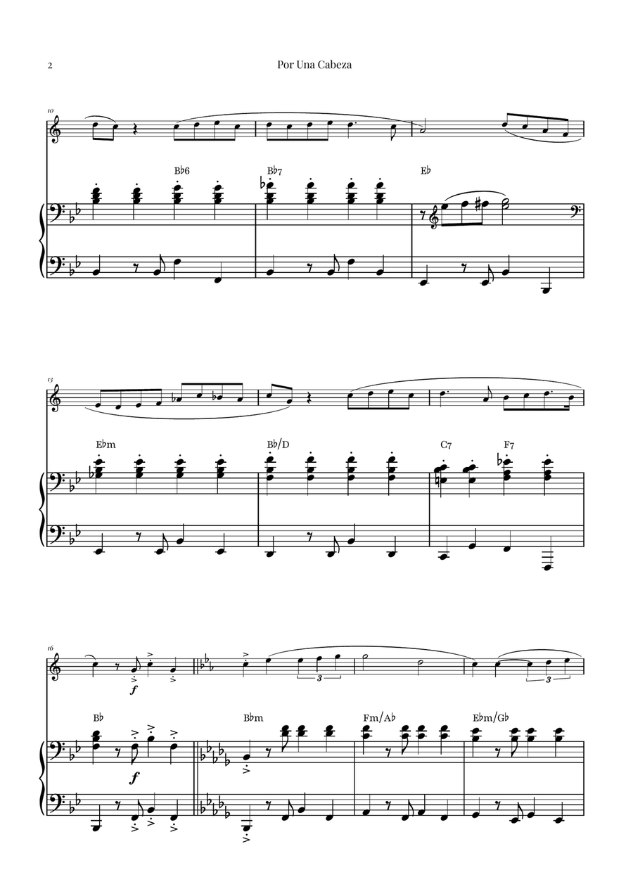 Por Una Cabeza | Timeless Tango Masterpiece Tenor Saxophone scores gallery preview page 2