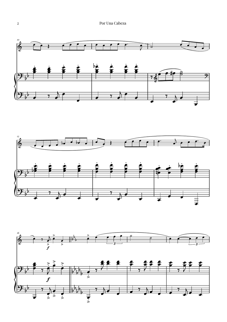 Por Una Cabeza | Timeless Tango Masterpiece Tenor Saxophone scores gallery preview page 2
