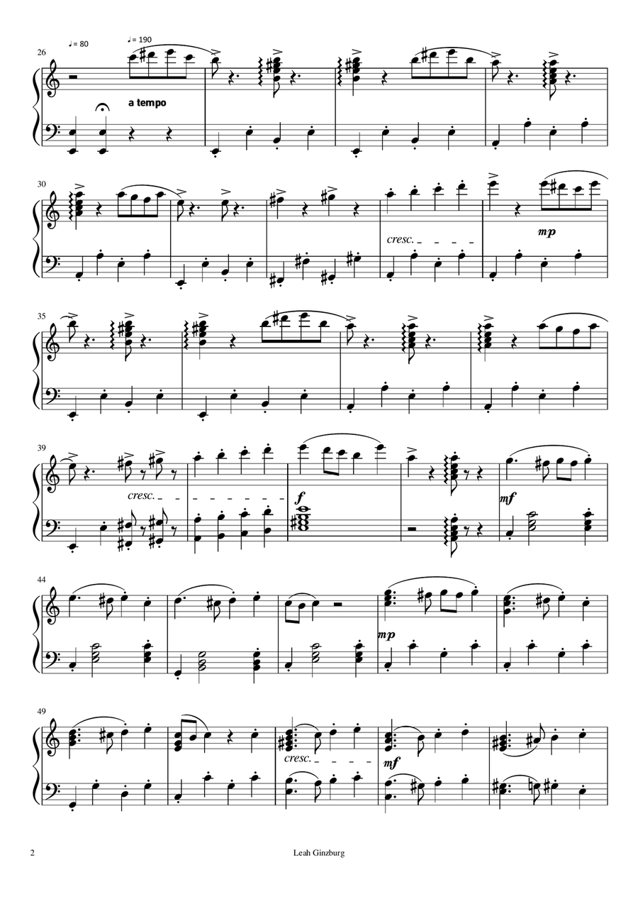 Persian March by Johann Strauss Piano Solo scores gallery preview page 2