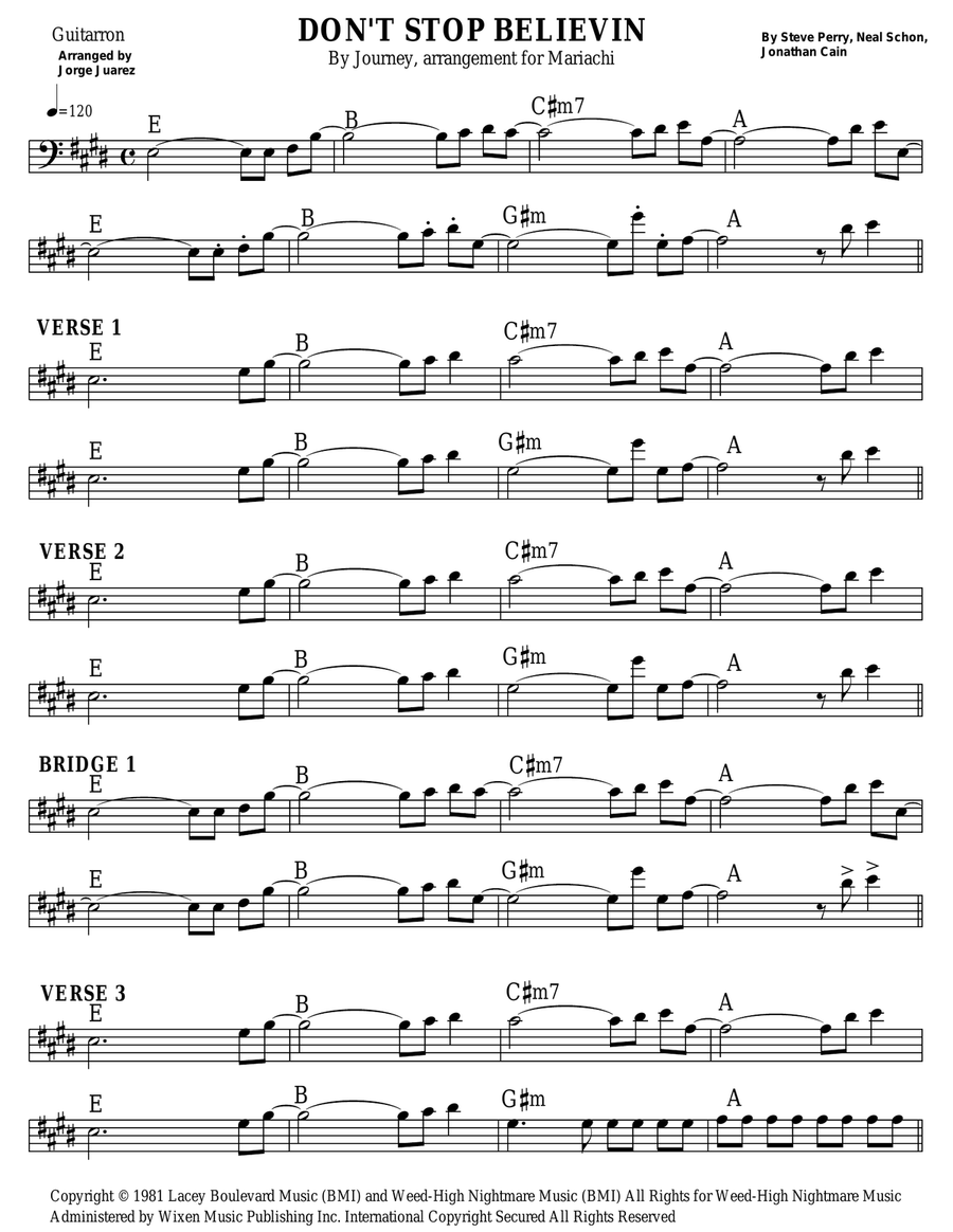 Don't Stop Believin' Small Ensemble scores gallery preview page 1