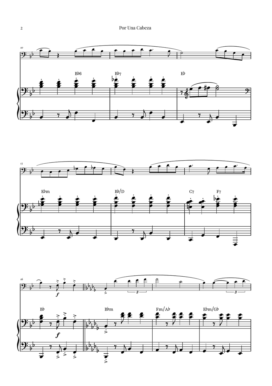 Por Una Cabeza | Timeless Tango Masterpiece Piano scores gallery preview page 2