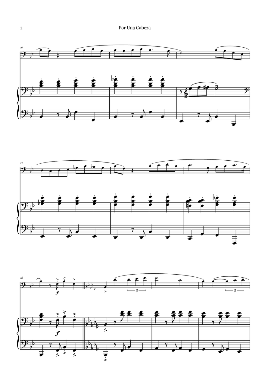 Por Una Cabeza | Timeless Tango Masterpiece Piano scores gallery preview page 2