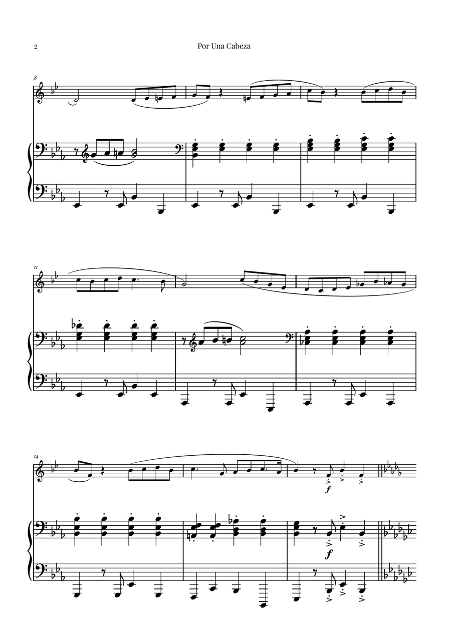 Por Una Cabeza | Timeless Tango Masterpiece Piano scores gallery preview page 2