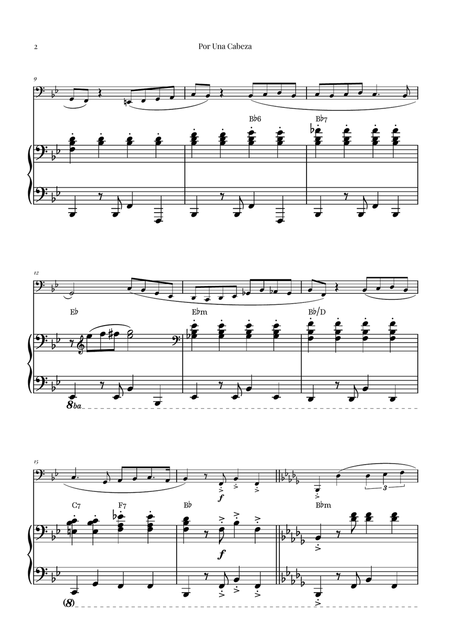 Por Una Cabeza | Timeless Tango Masterpiece Piano scores gallery preview page 2