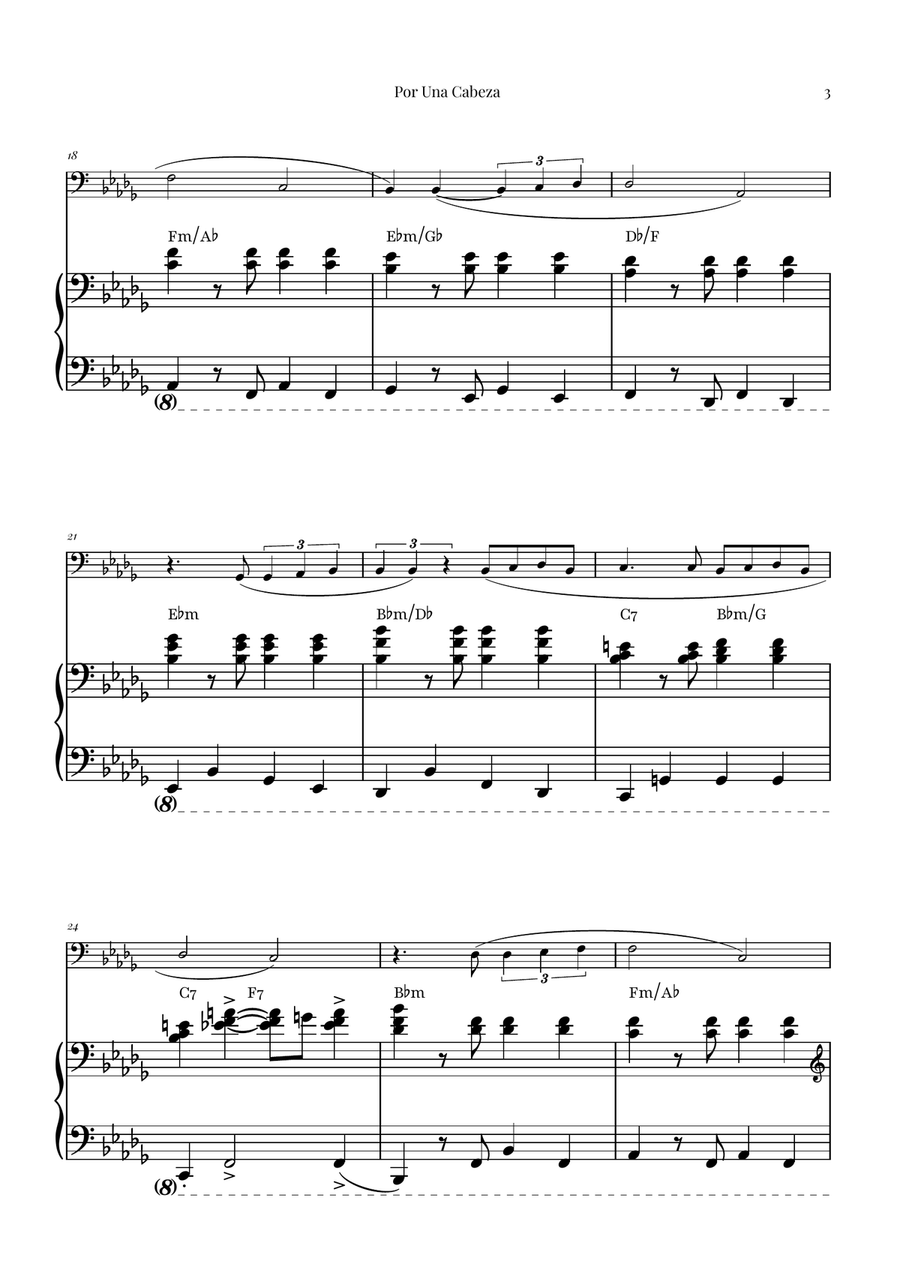 Por Una Cabeza | Timeless Tango Masterpiece Piano scores gallery preview page 3