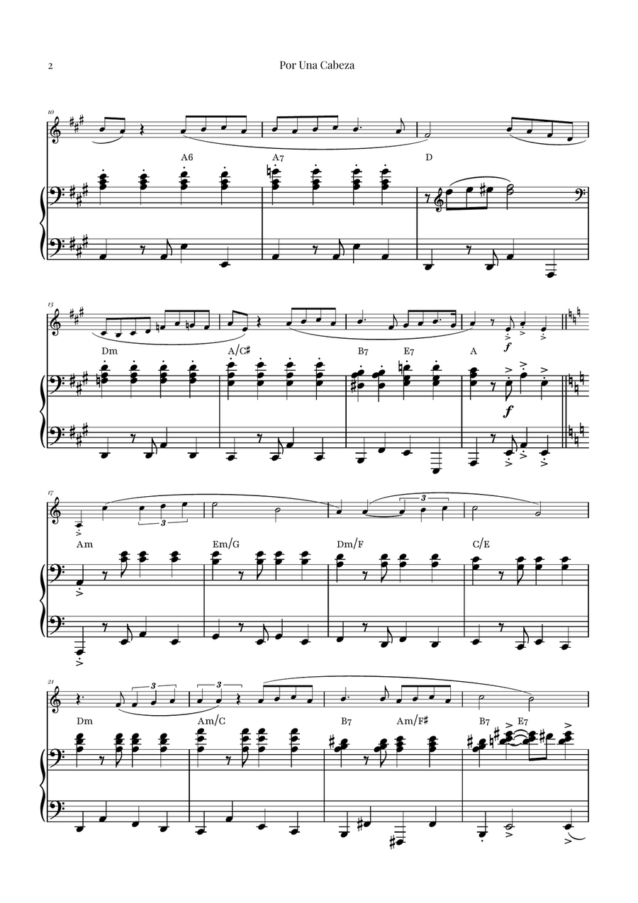 Por Una Cabeza | Timeless Tango Masterpiece Violin Solo scores gallery preview page 2