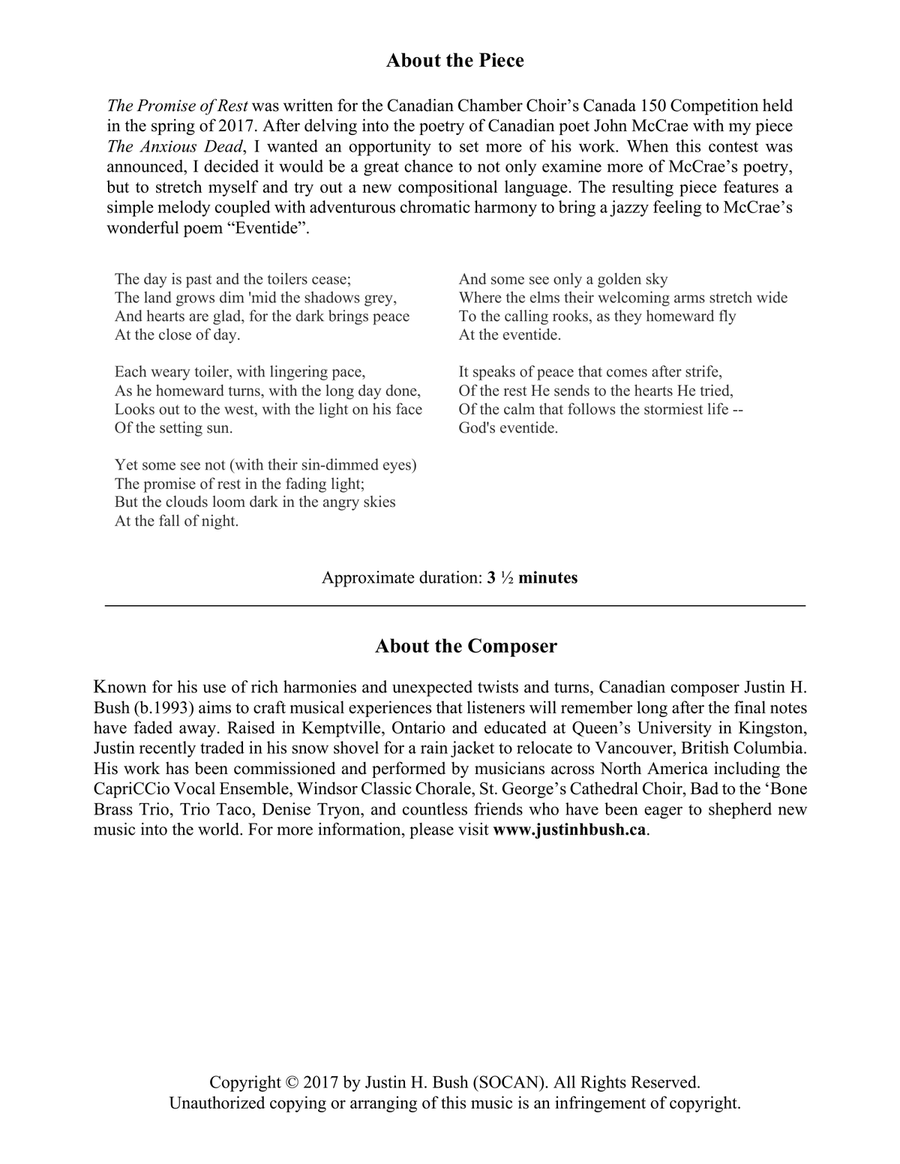 The Promise of Rest for SATB Choir 4-Part scores gallery preview page 2