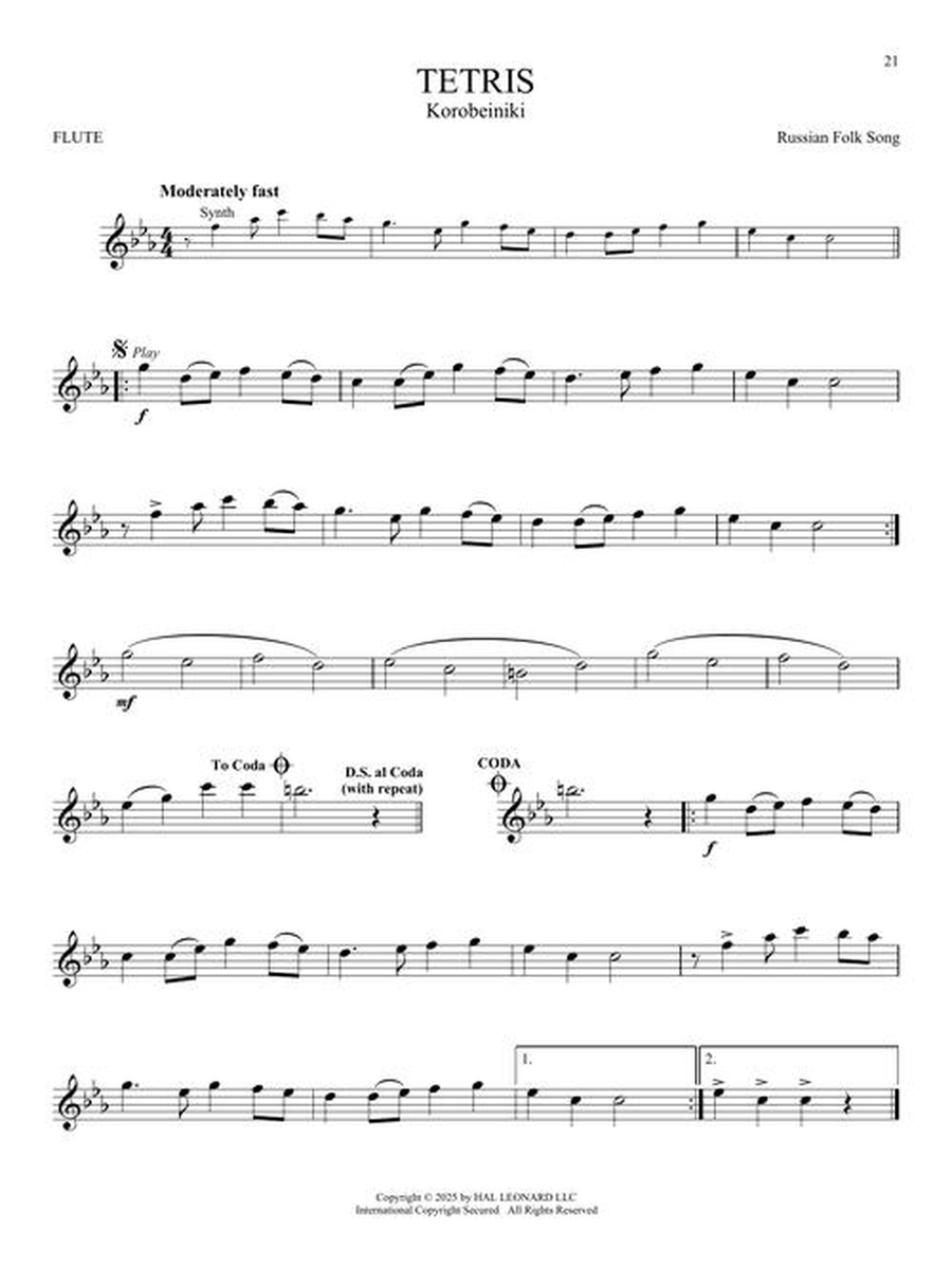 Popular Video Game Music Popular Video Game Music Flute Solo scores gallery preview page 6