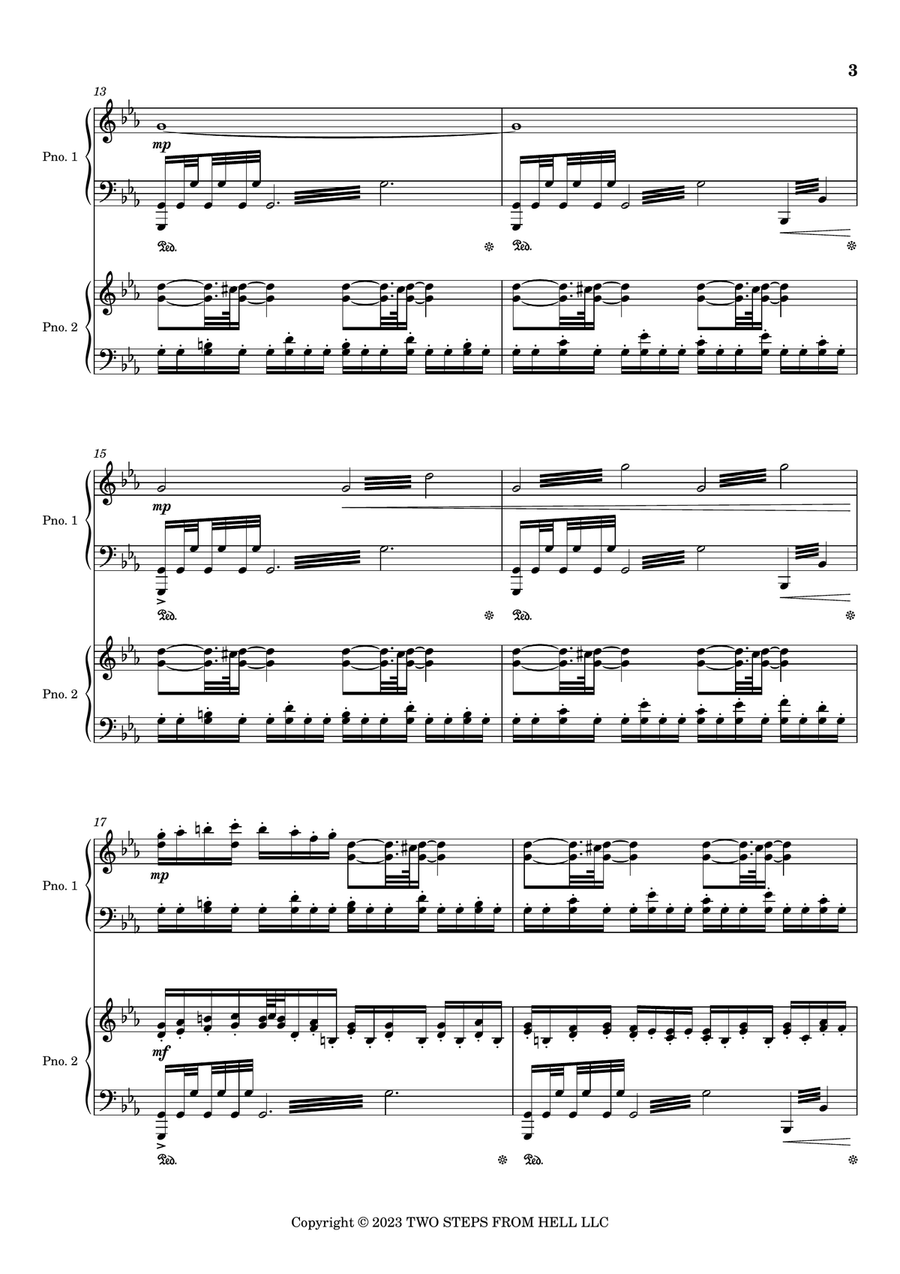 El Dorado - Trailer Piano Duet scores gallery preview page 3
