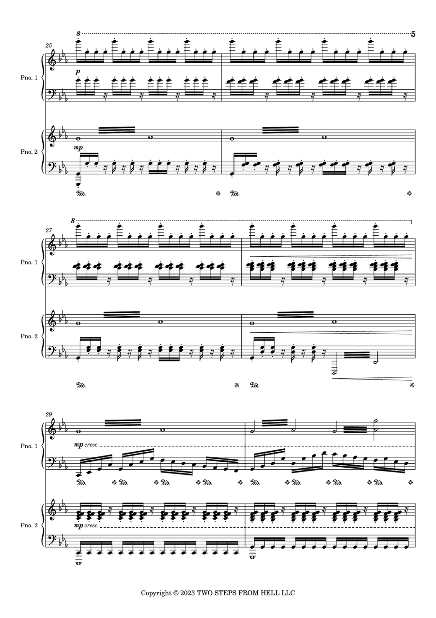 El Dorado - Trailer Piano Duet scores gallery preview page 5