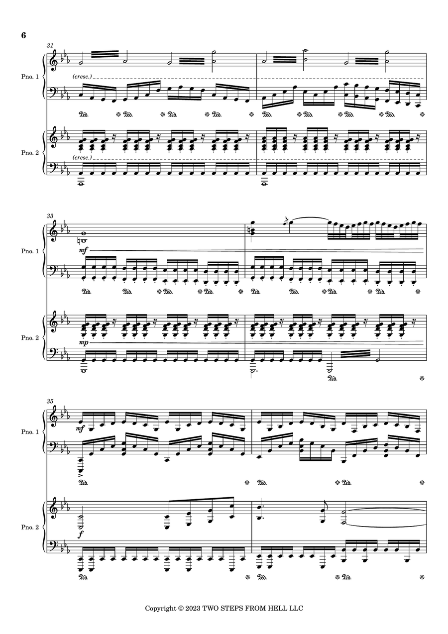 El Dorado - Trailer Piano Duet scores gallery preview page 6