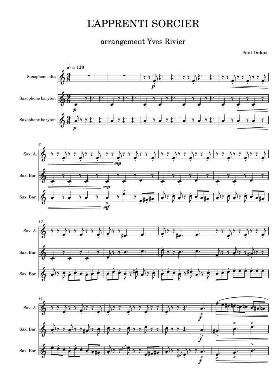 L'APPRENTI SORCIER L'APPRENTI SORCIER Woodwind Trio scores gallery preview page 1
