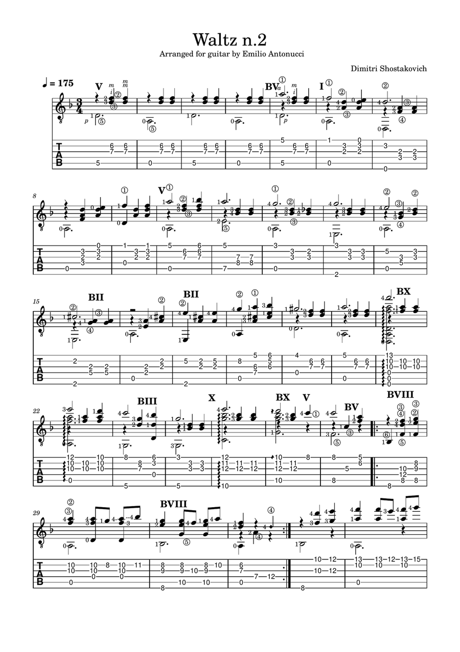Waltz No. 2 (from The Suite for Jazz Orchestra No. 2) Acoustic Guitar scores gallery preview page 1