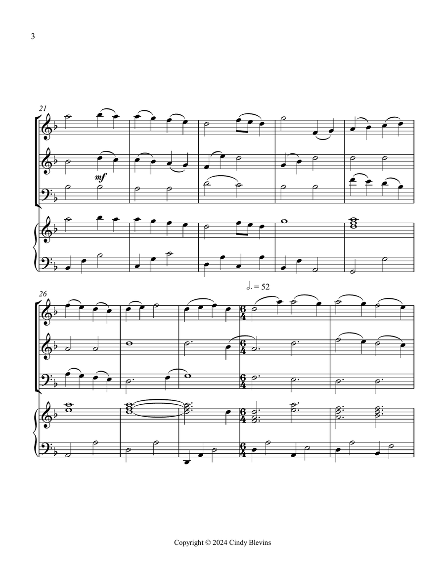 God Rest Ye Merry, Gentlemen, for Two Violins, Cello and Piano Piano Quartet scores gallery preview page 4
