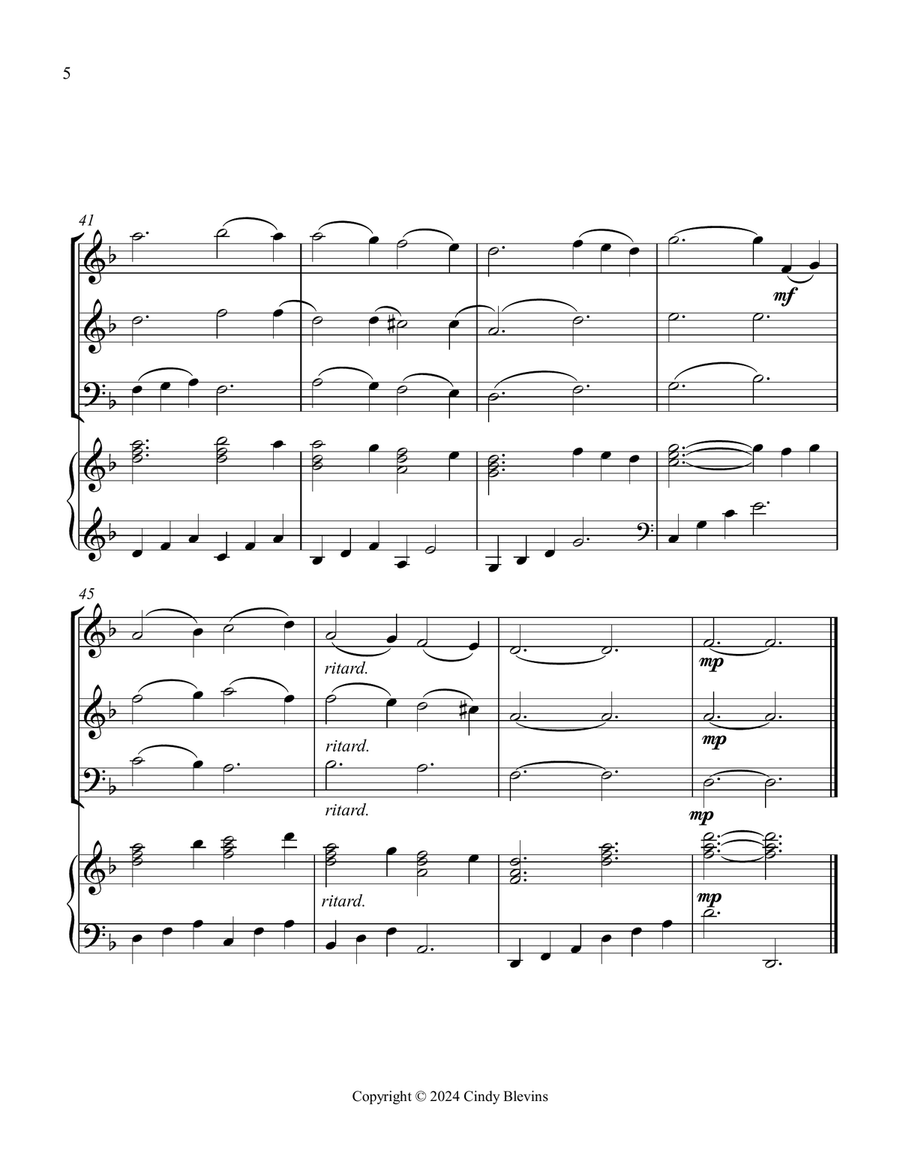 God Rest Ye Merry, Gentlemen, for Two Violins, Cello and Piano Piano Quartet scores gallery preview page 6