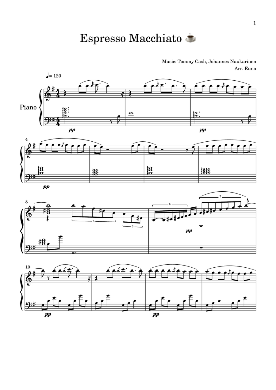 Espresso Macchiato Espresso Macchiato Piano Solo scores gallery preview page 1