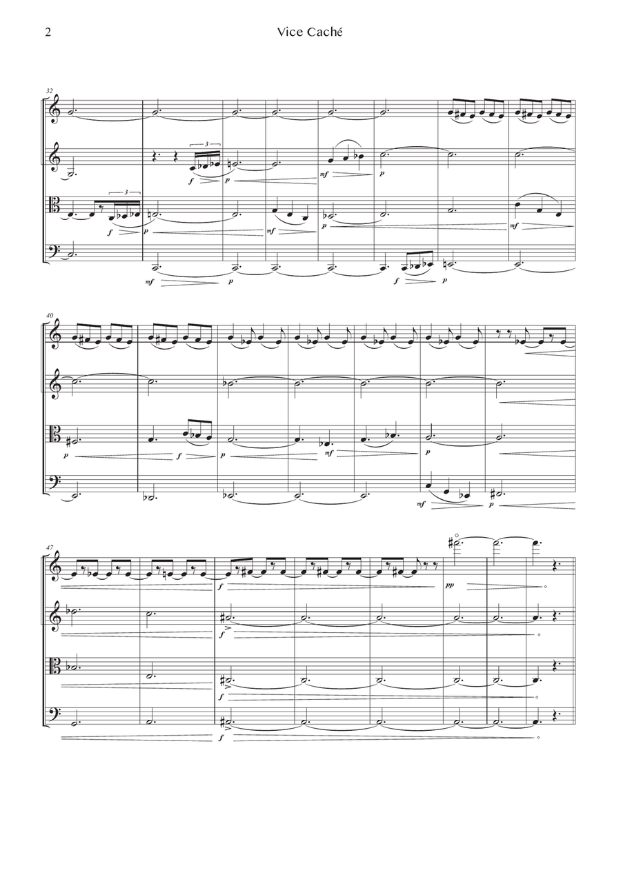 MEUNIER – Hidden Vice | String quartet | PDF String Quartet scores gallery preview page 4