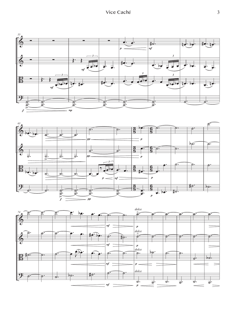 MEUNIER – Hidden Vice | String quartet | PDF String Quartet scores gallery preview page 5