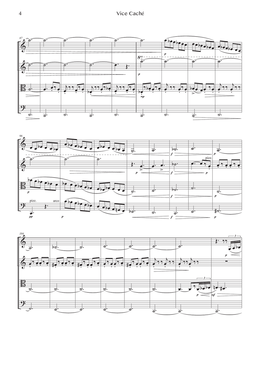 MEUNIER – Hidden Vice | String quartet | PDF String Quartet scores gallery preview page 6