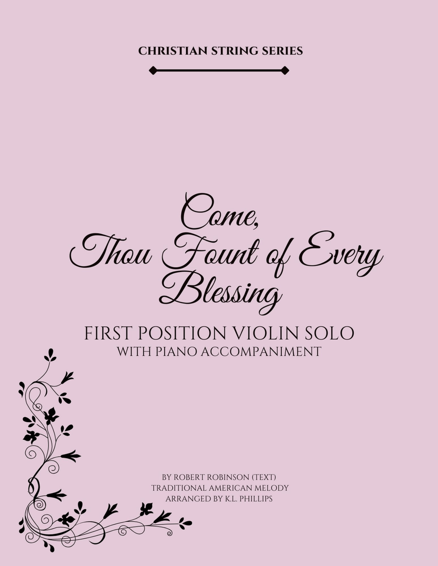 Come, Thou Fount of Every Blessing - First Position Violin Solo with Piano Accompaniment Violin Solo scores gallery preview page 1