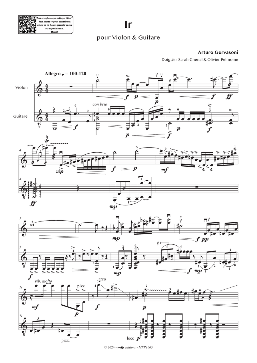 GERVASONI – Ir | Violin & Guitar | PDF String Duet scores gallery preview page 3