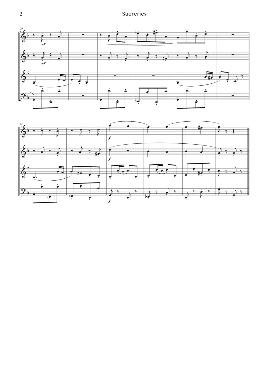 MEUNIER – Sweets | Wind quartet | PDF Woodwind Ensemble scores gallery preview page 4